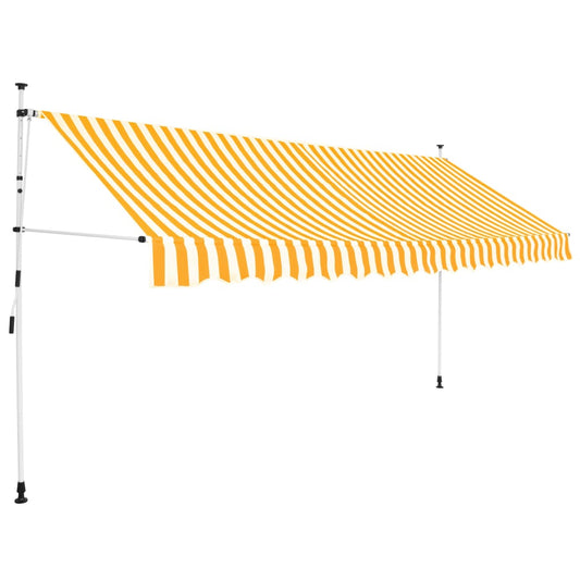 vidaXL Manual Retractable Awning 400 cm Orange and White Stripes