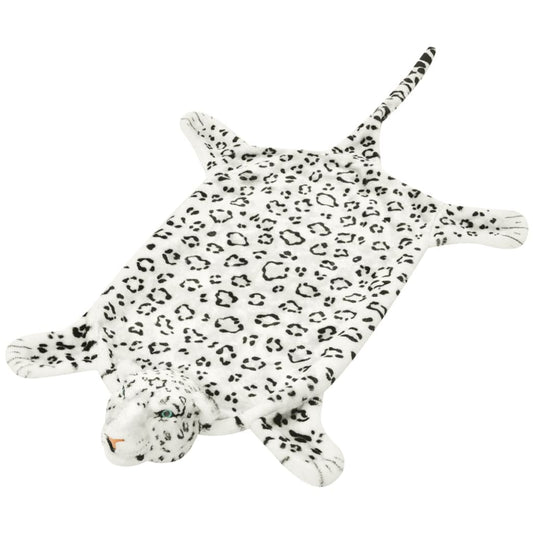 vidaXL Leopard Carpet Plush 139 cm White