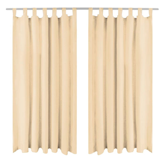 vidaXL Micro-Satin Curtains 2 pcs with Loops 140x175 cm Beige