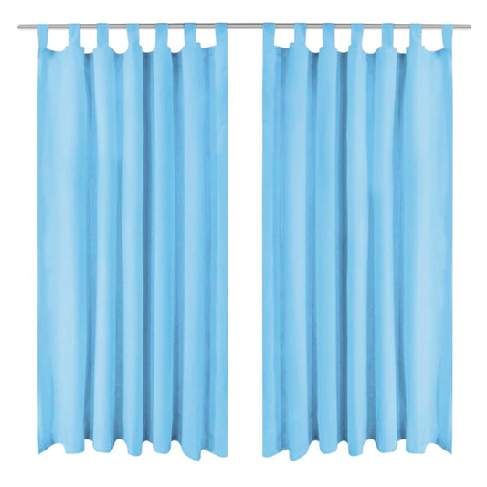 vidaXL Micro-Satin Curtains 2 pcs with Loops 140x245 cm Turquoise