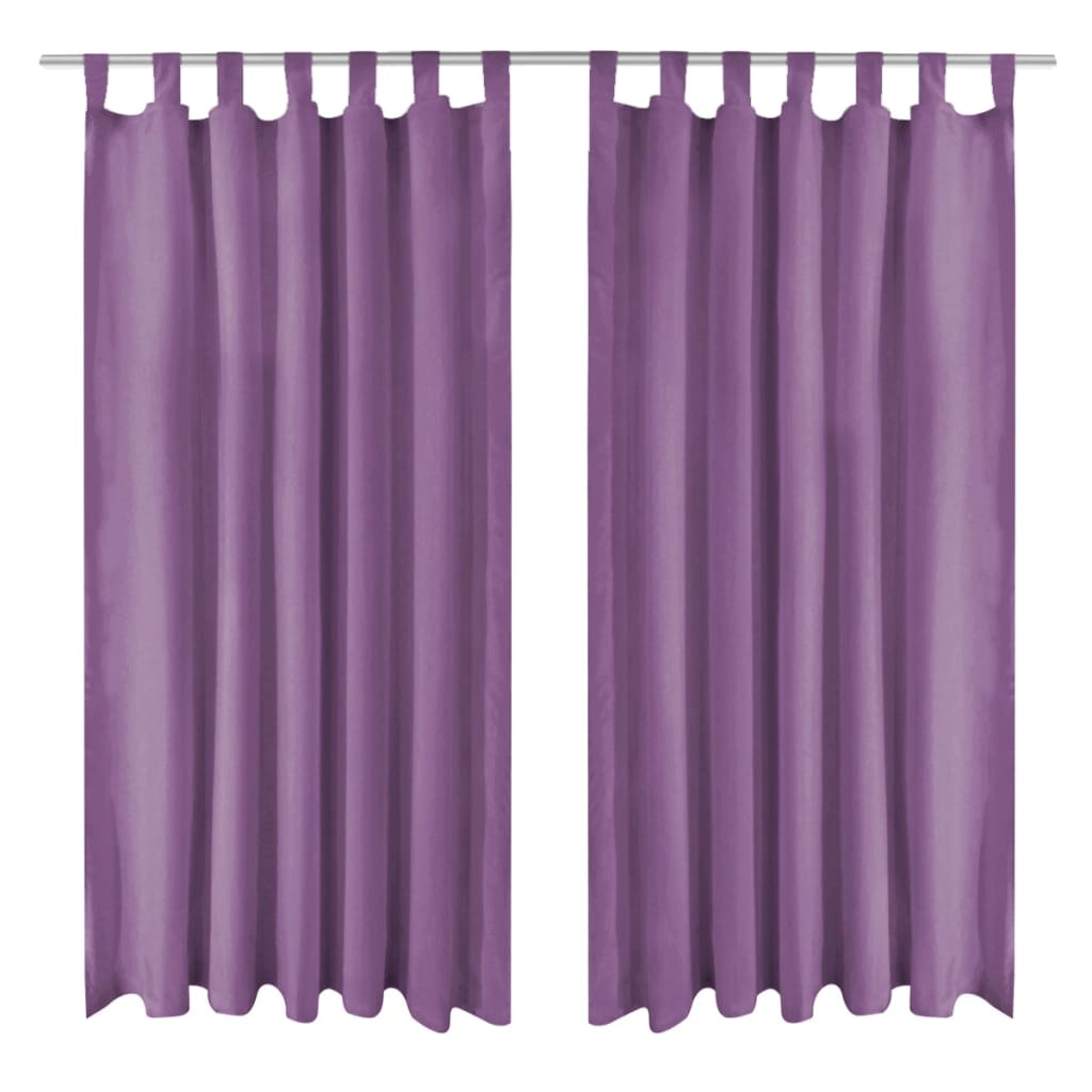 vidaXL Micro-Satin Curtains 2 pcs with Loops 140x175 cm Lilac