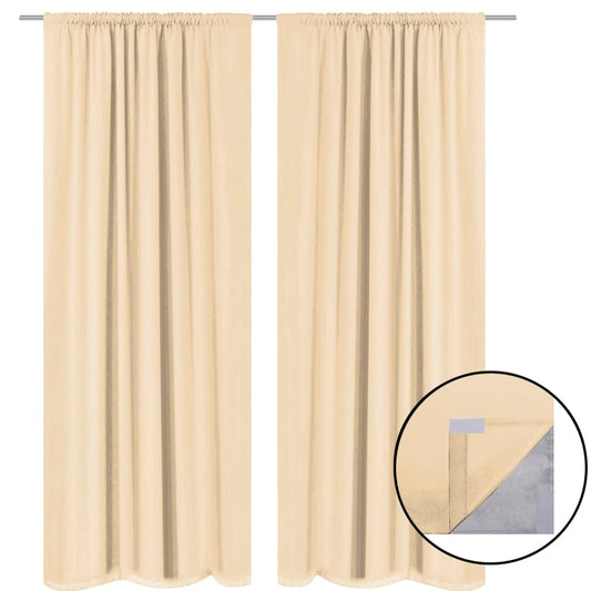 vidaXL Blackout Curtains 2 pcs Double Layer 140x245 cm Beige