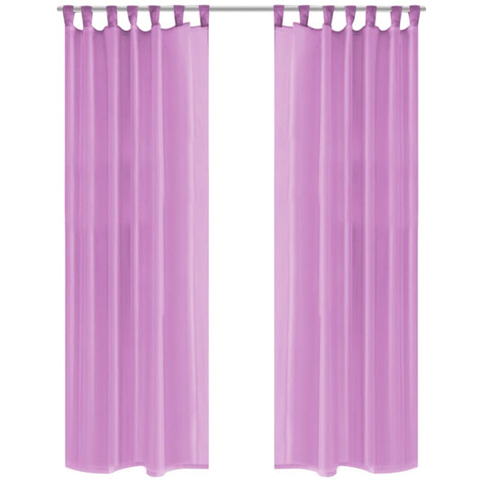 vidaXL Voile Curtains 2 pcs 140x245 cm Lilac