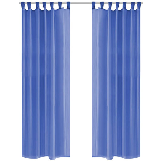 vidaXL Voile Curtains 2 pcs 140x225 cm Royal Blue