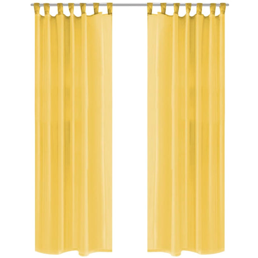 vidaXL Voile Curtains 2 pcs 140x245 cm Yellow