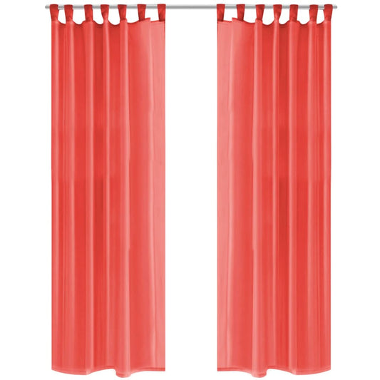vidaXL Voile Curtains 2 pcs 140x225 cm Red