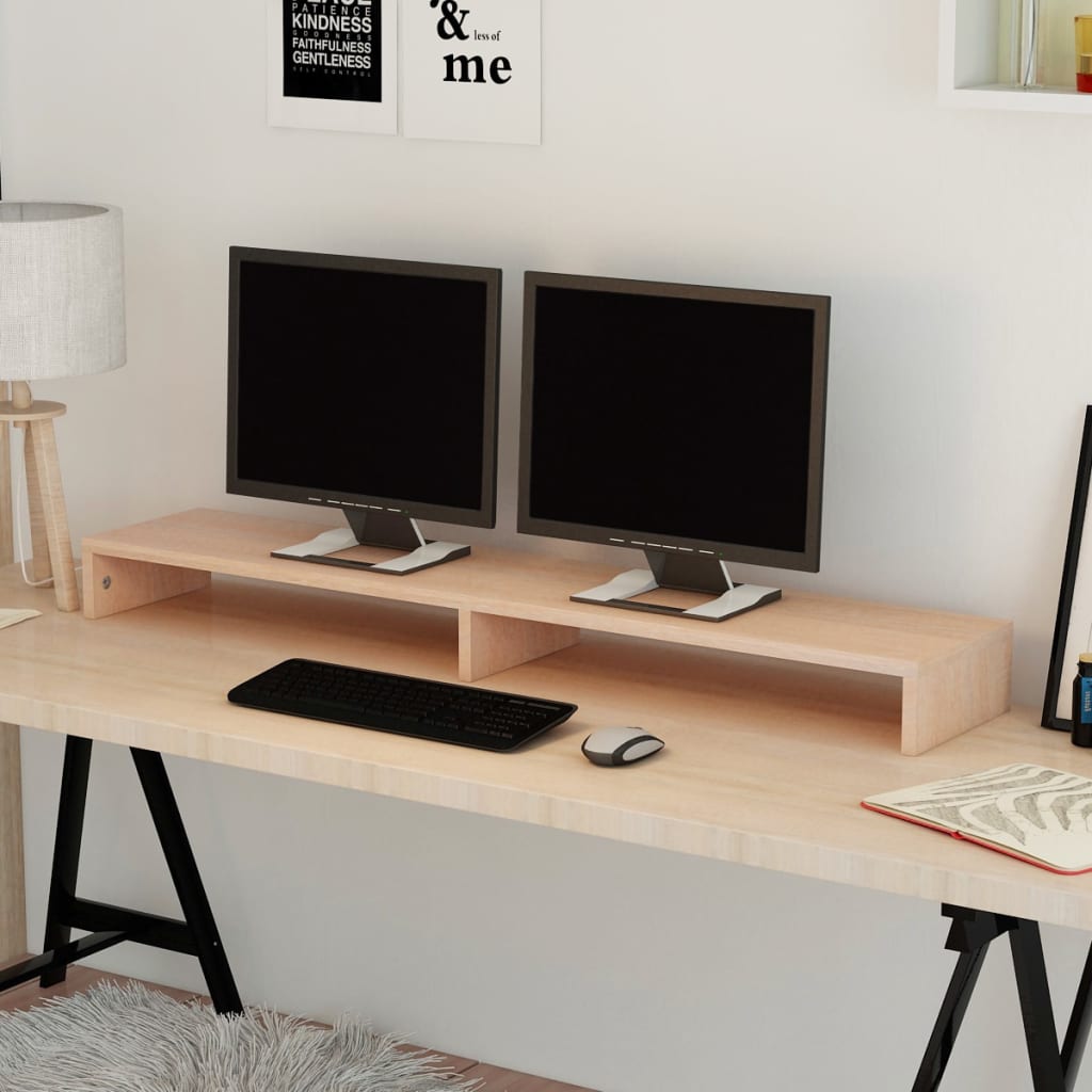 vidaXL Monitor Stand Engineered Wood 110x23.5x9 cm Beige