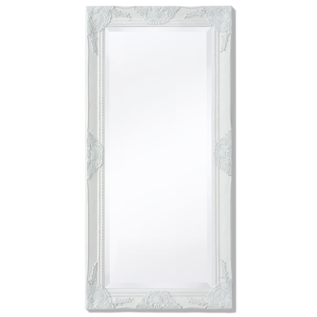 vidaXL Wall Mirror Baroque Style 100x50 cm White