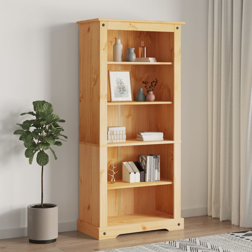 vidaXL 5-Tier Bookcase Mexican Pine Corona Range 81x40x170 cm