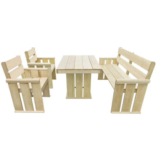 vidaXL 4 Piece Outdoor Dining Set Impregnated Pinewood