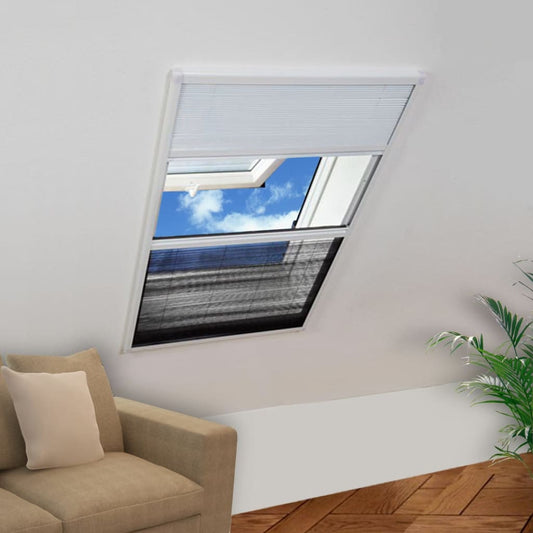 vidaXL Plisse Insect Screen for Windows Aluminium 80x100 cm with Shade