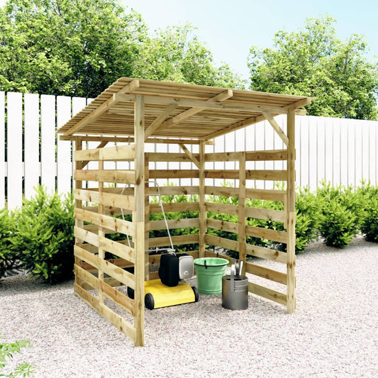 vidaXL Garden Firewood Storage Shed Impregnated Pinewood