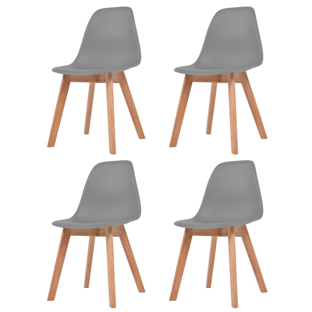vidaXL Dining Chairs 4 pcs Grey Plastic