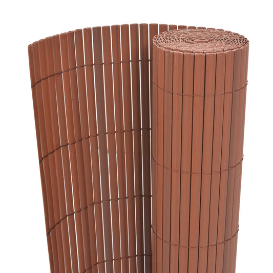 vidaXL Double-Sided Garden Fence PVC 90x500 cm Brown