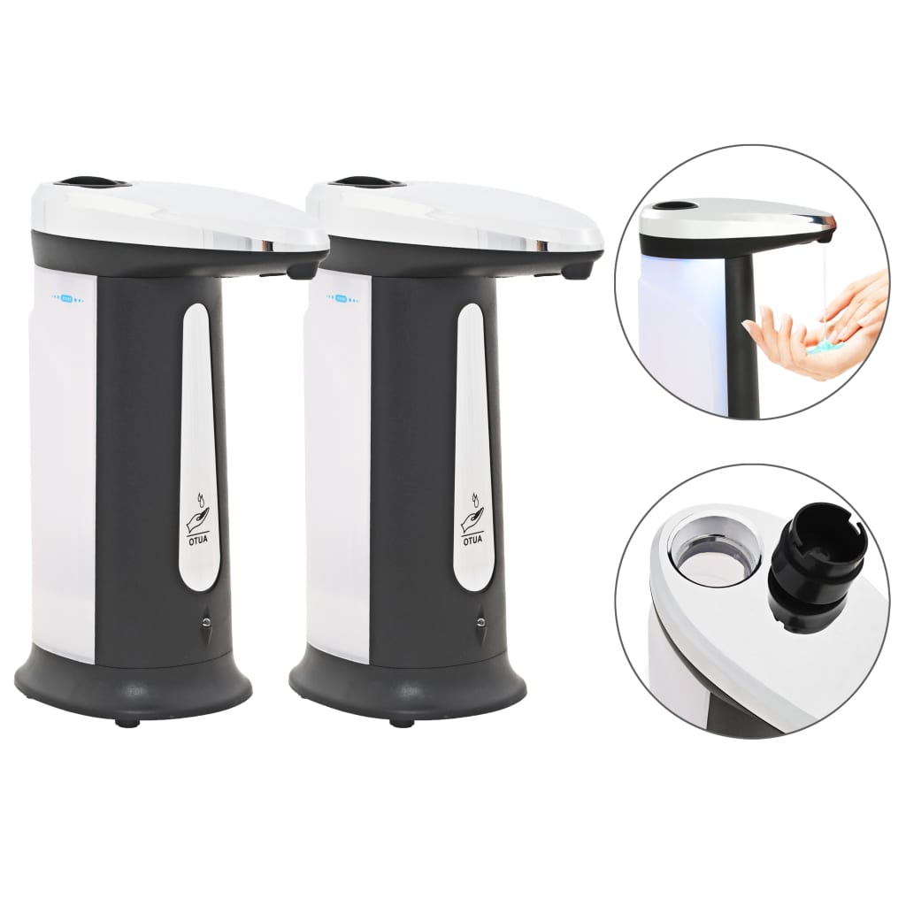 vidaXL Automatic Soap Dispensers 2 pcs Infrared Sensor 800 ml Chime