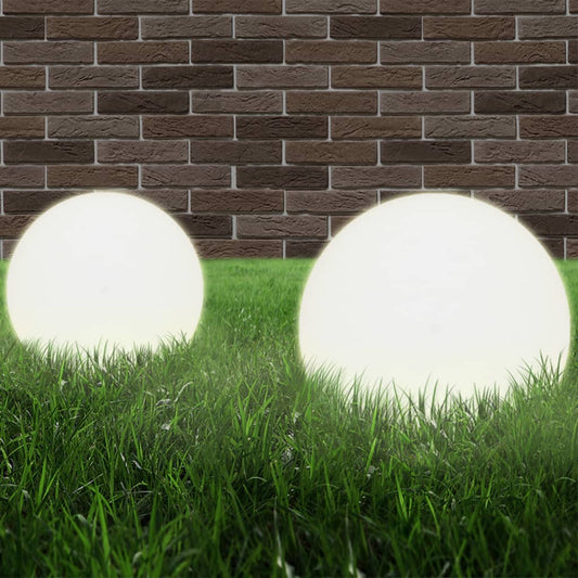 vidaXL LED Bowl Lamps 2 pcs Spherical 30 cm PMMA
