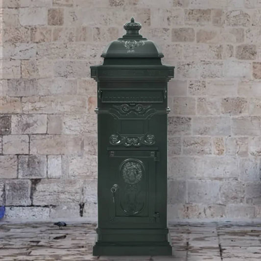 vidaXL Pillar Letterbox Aluminium Vintage Style Rustproof Green