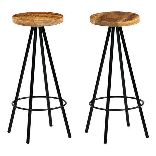 vidaXL Bar Chairs 2 pcs Solid Mango Wood