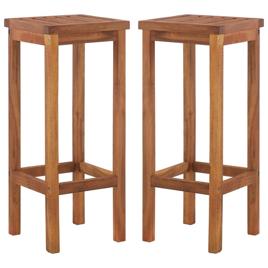 vidaXL Bar Chairs 2 pcs Solid Acacia Wood