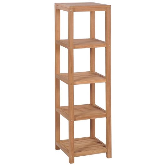 vidaXL 4-Tier Bathroom Storage Rack Solid Teak 42x42x165 cm