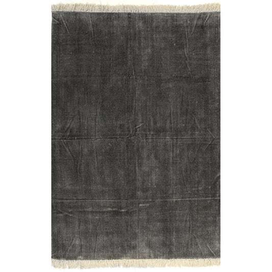 vidaXL Kilim Rug Cotton 120x180 cm Anthracite