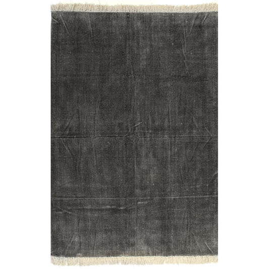 vidaXL Kilim Rug Cotton 200x290 cm Anthracite