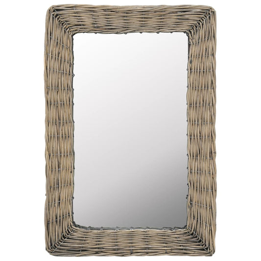 vidaXL Mirror Wicker Brown 40x60 cm