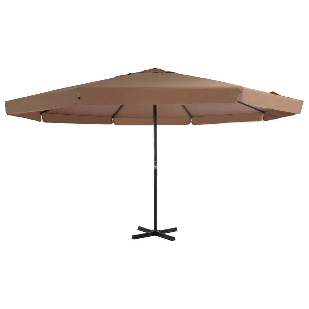 vidaXL Outdoor Parasol with Aluminium Pole 500 cm Taupe