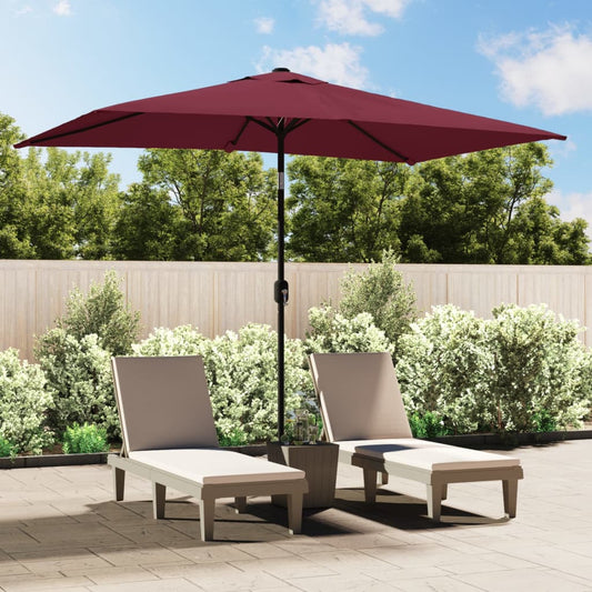vidaXL Outdoor Parasol with Metal Pole 300x200 cm Bordeaux Red