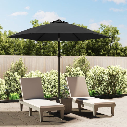 vidaXL Outdoor Parasol with LED Lights and Steel Pole 300cm Anthracite