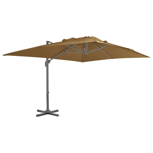 vidaXL Cantilever Umbrella with Aluminium Pole 400x300 cm Taupe