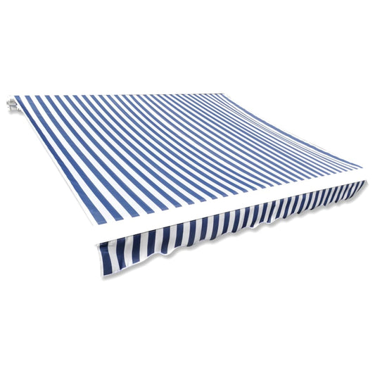 vidaXL Awning Top Sunshade Canvas Blue & White 350x250 cm