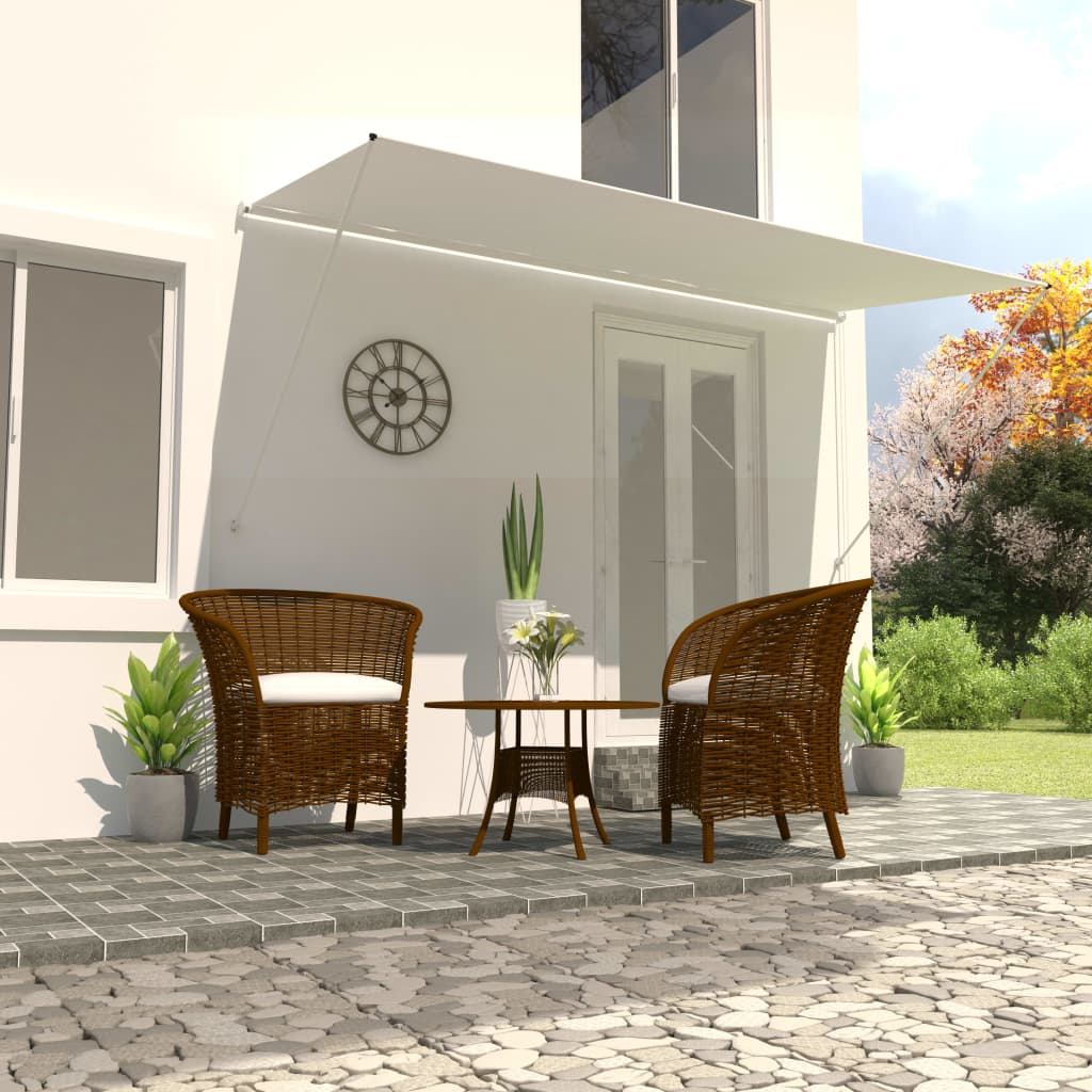vidaXL Retractable Awning 400x150 cm Cream