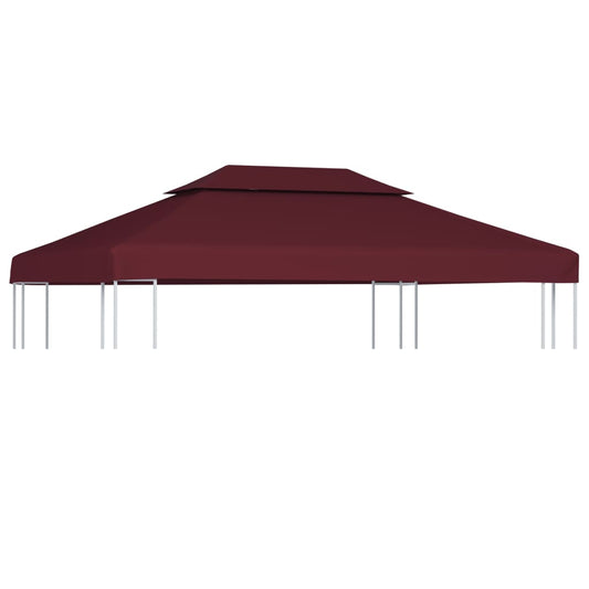 vidaXL 2-Tier Gazebo Top Cover 310 g/må_ 4x3 m Bordeaux