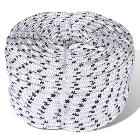 vidaXL Braided Boat Rope Polyester 10 mm 250 m White