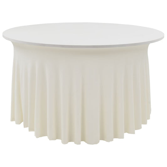 vidaXL 2 pcs Stretch Table Covers with Skirt 180x74 cm Cream
