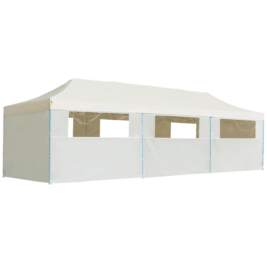 vidaXL Folding Pop-up Party Tent with 8 Sidewalls 3x9 m Cream
