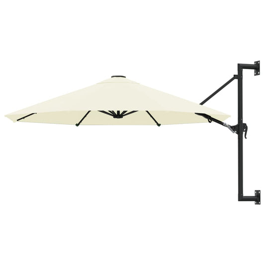 vidaXL Wall-Mounted Parasol with Metal Pole 300 cm Sand