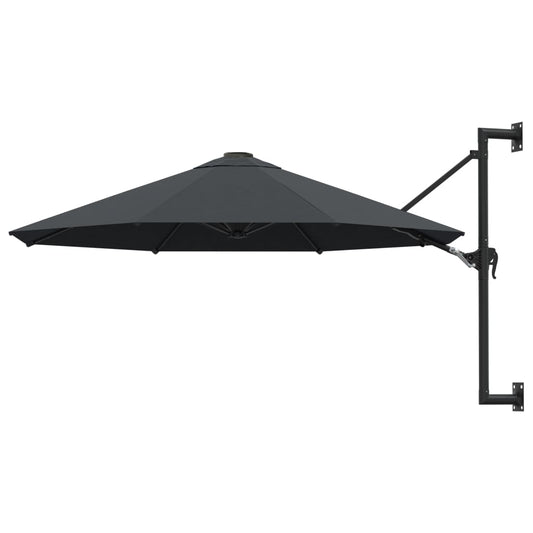 vidaXL Wall-Mounted Parasol with Metal Pole 300 cm Anthracite