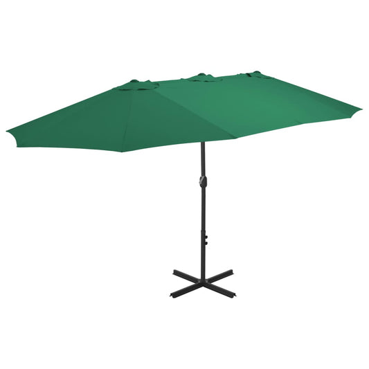 vidaXL Outdoor Parasol with Aluminium Pole 460x270 cm Green