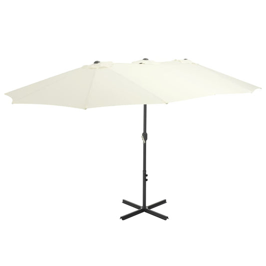 vidaXL Outdoor Parasol with Aluminium Pole 460x270 cm Sand