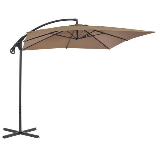 vidaXL Cantilever Umbrella with Steel Pole 250x250 cm Taupe