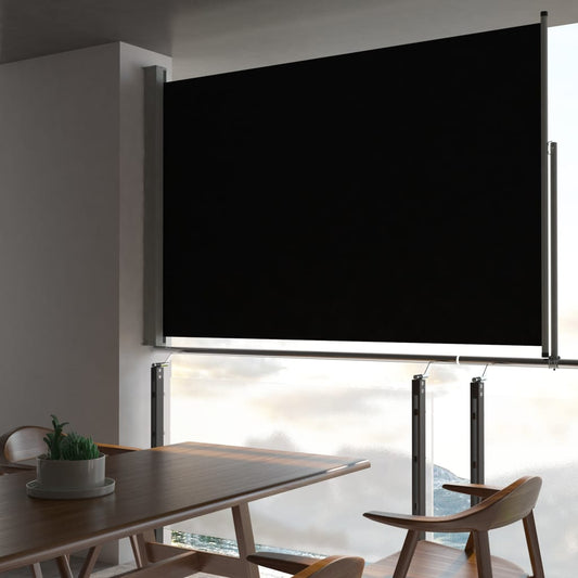 vidaXL Patio Retractable Side Awning 160 x 300 cm Black