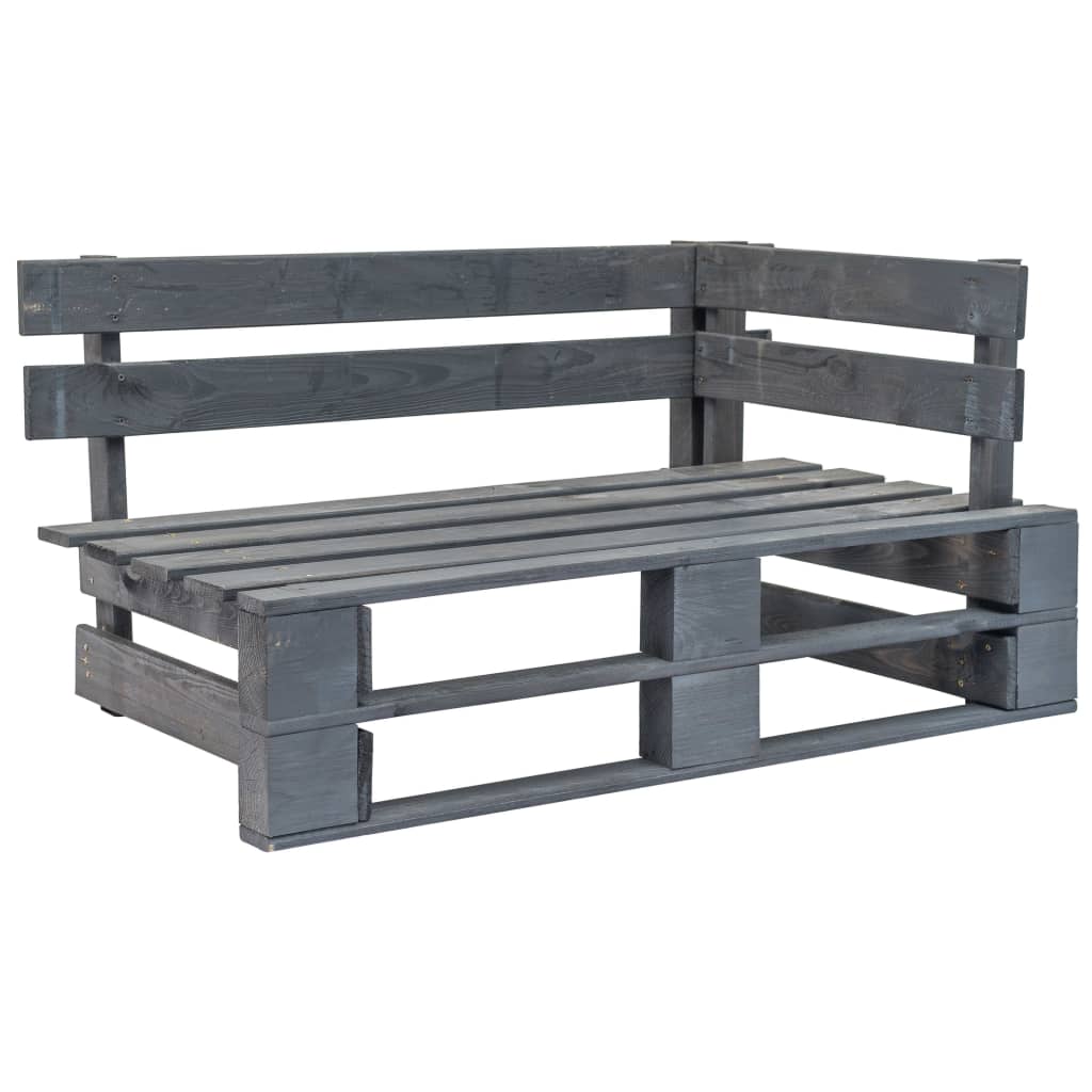vidaXL Garden Pallet Corner Bench Wood Grey