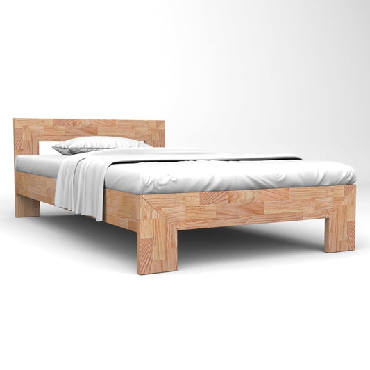 vidaXL Bed Frame Solid Oak Wood 140x200 cm