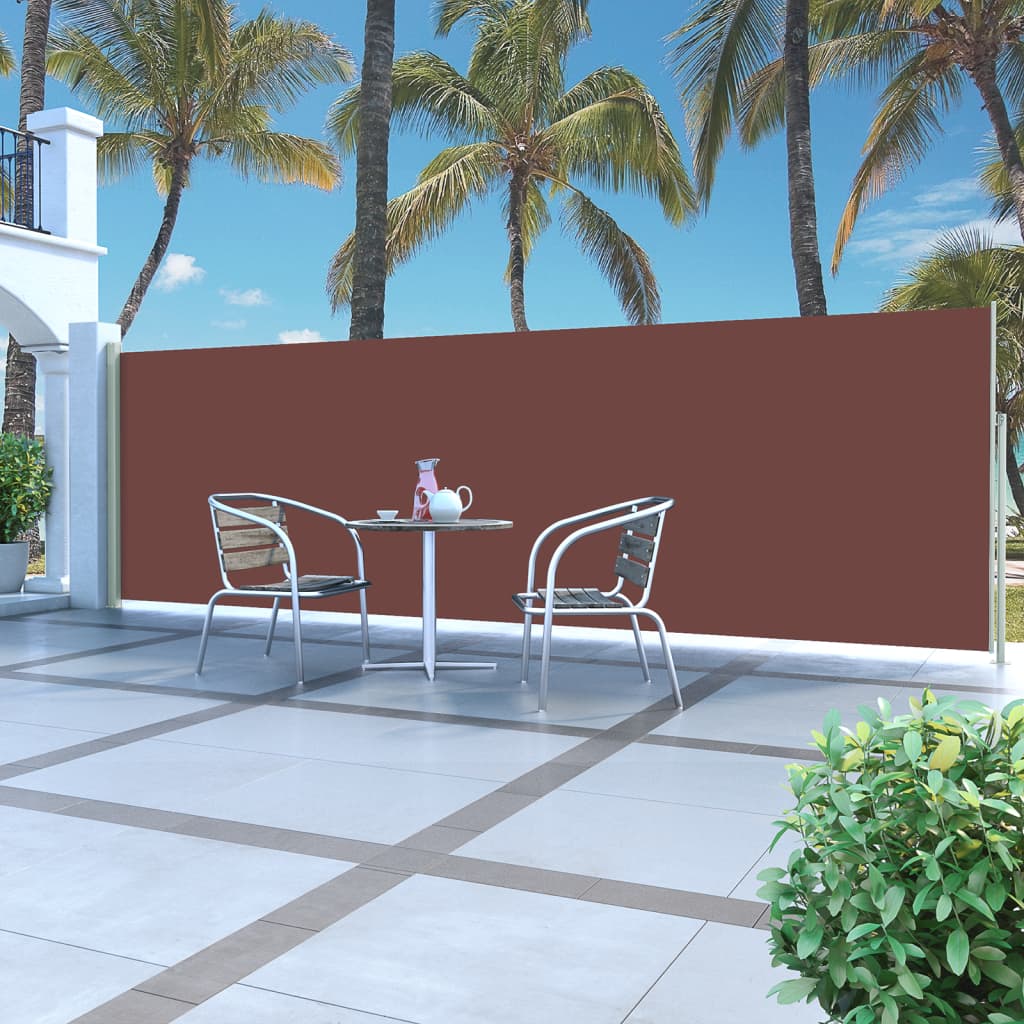 vidaXL Retractable Side Awning 160 x 500 cm Brown