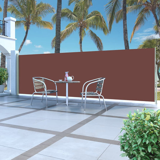 vidaXL Retractable Side Awning 160 x 500 cm Brown