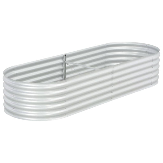 vidaXL Garden Raised Bed 240x80x44 cm Galvanised Steel Silver