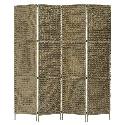 vidaXL 4-Panel Room Divider Brown 154x160 cm Water Hyacinth