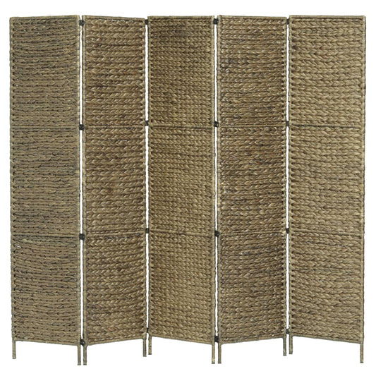 vidaXL 5-Panel Room Divider Brown 193x160 cm Water Hyacinth